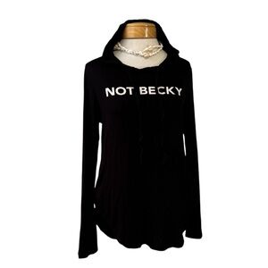 Not Becky Y2K HIPPIE‎ CHIC hooded long sleeve shirt